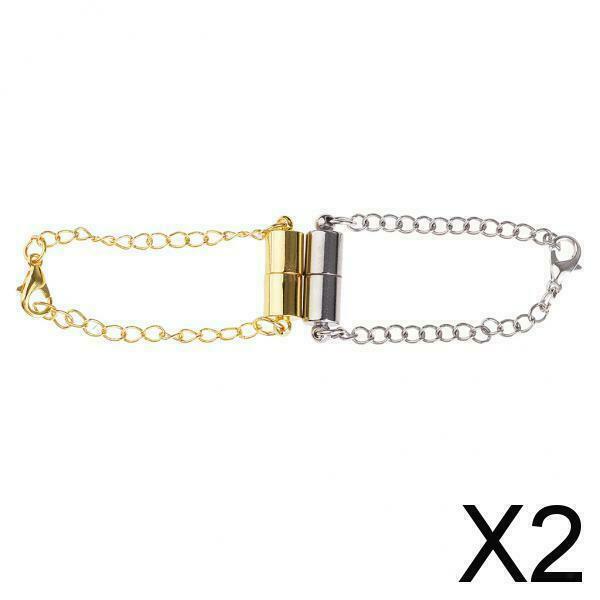 2X 2 Pcs Jewelry Making Magnetic Hooks Lobster Clasps Necklace Extenders Chains