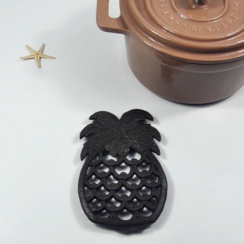 Rustic Cast Iron Pineapple Trivet Decorative Cast Iron Trivet for Hot Pans KG9H3