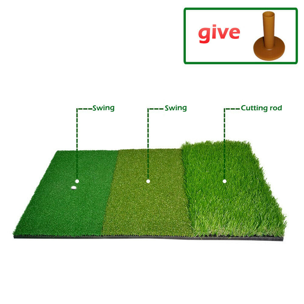 3 in 1 Golf Hitting Mats Training Lawn Outdoor Tri-Turf Grass Golf Putter Pads