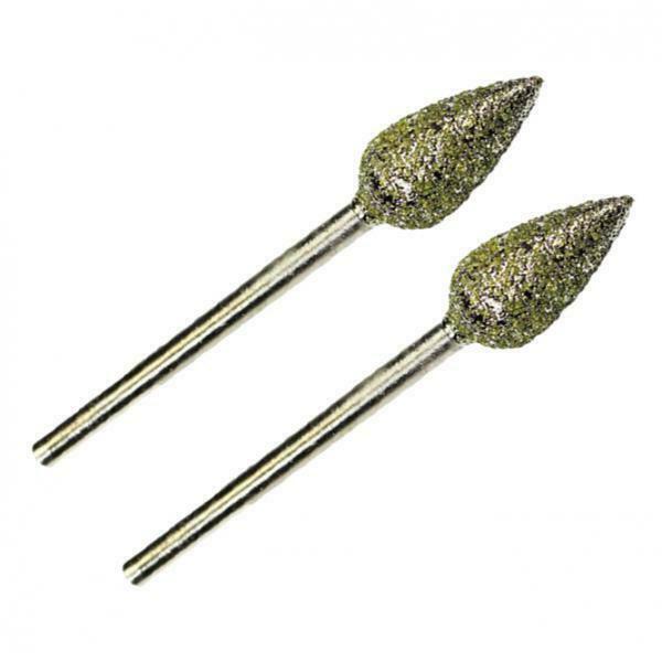 2Pcs/set Torch Diamond Grinding Head Lapidary Rotary Burrs Jade Carving 10mm