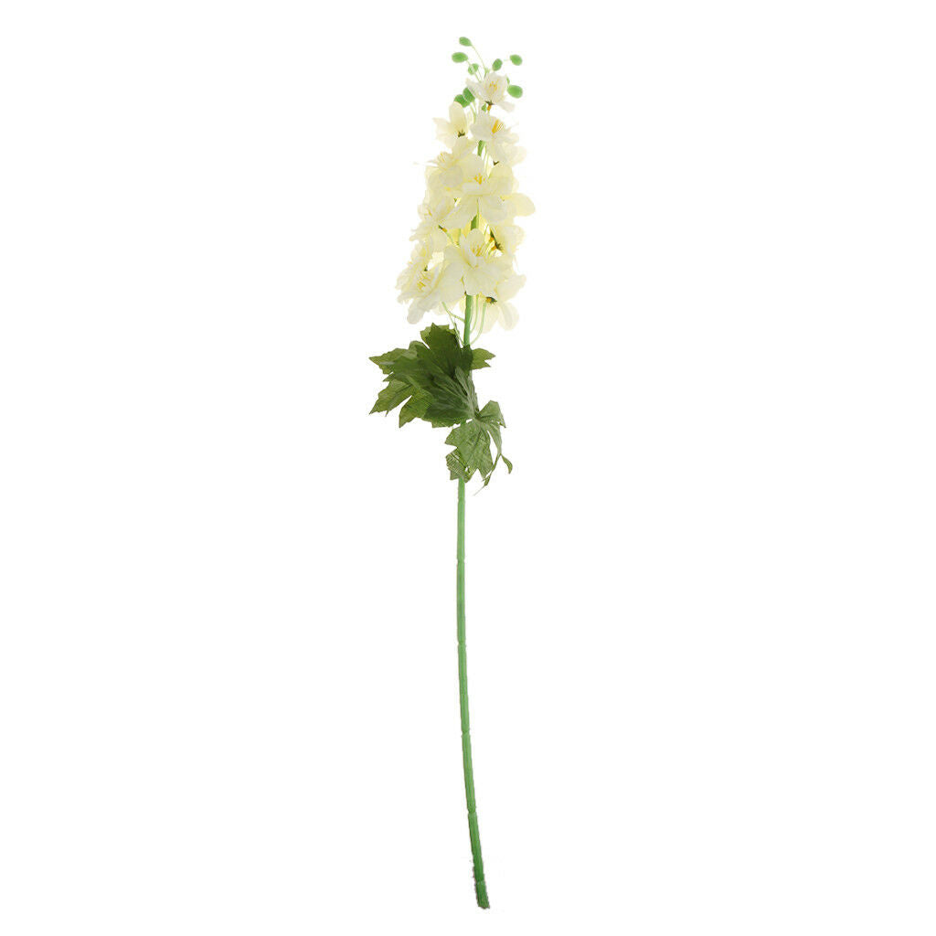 Artificial Delphinium Flower Leaves Plant Bouquets Home Party Decor Beige