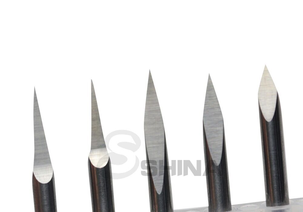 5x 30° 1/8" 3.175mm SHD 0.4mm CED Carbide Pyramid Engraving Bits CNC Router