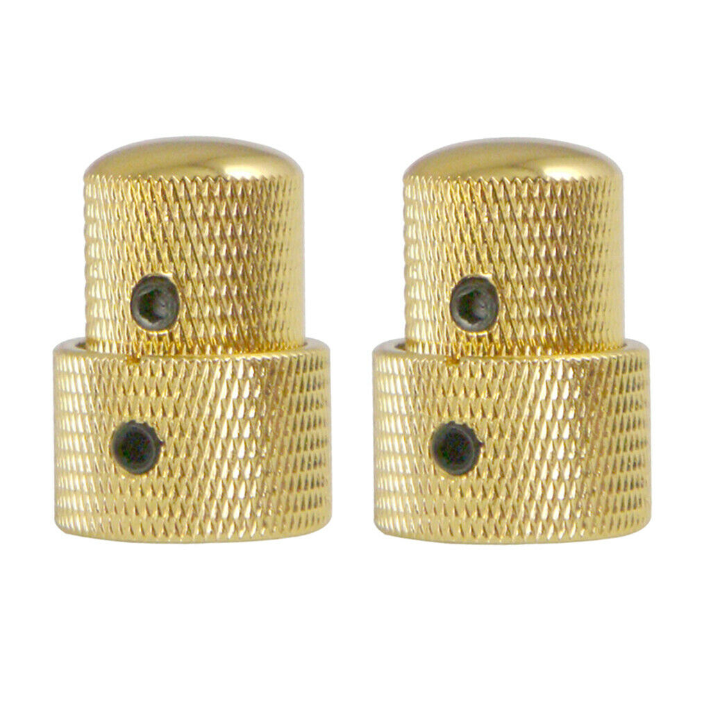 2x Brass Dome Knob Volume Tone Control Knobs for Electric Guitar Golden