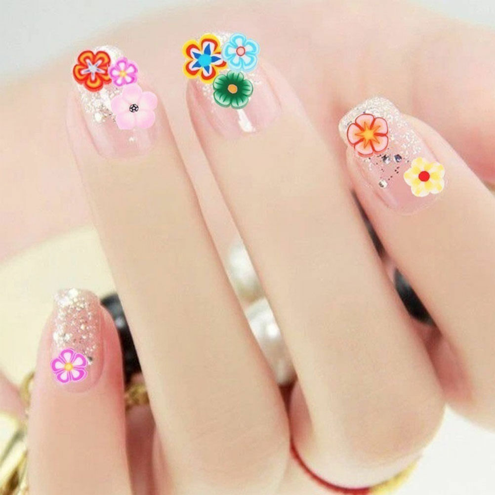 1000pcs DIY Mixed Theme Fimo Slice Clay Nail Art Tips Fruit Animals Decoration