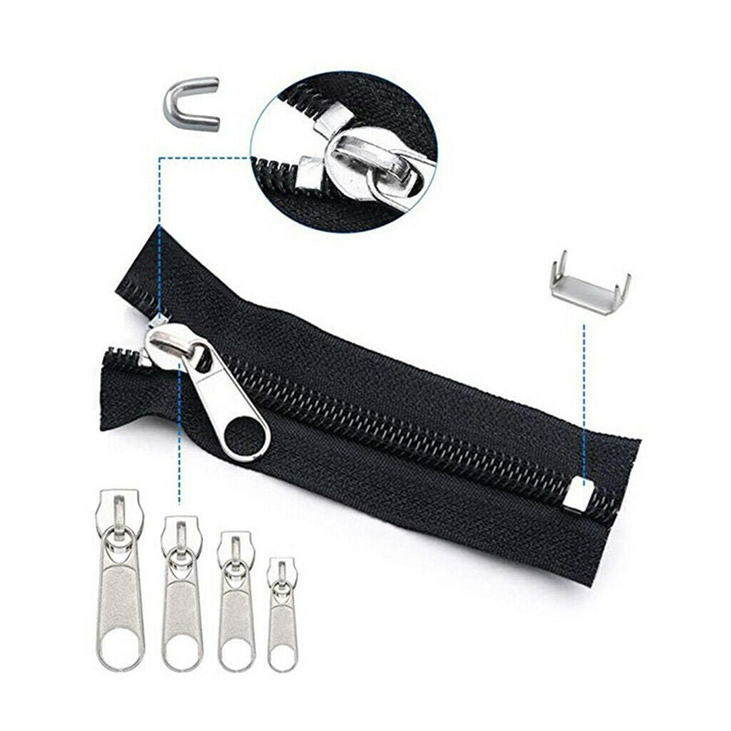 183Pcs/Set Zipper Repair Kit Zipper Replacement Puller Rescue Kit + Plier Tool