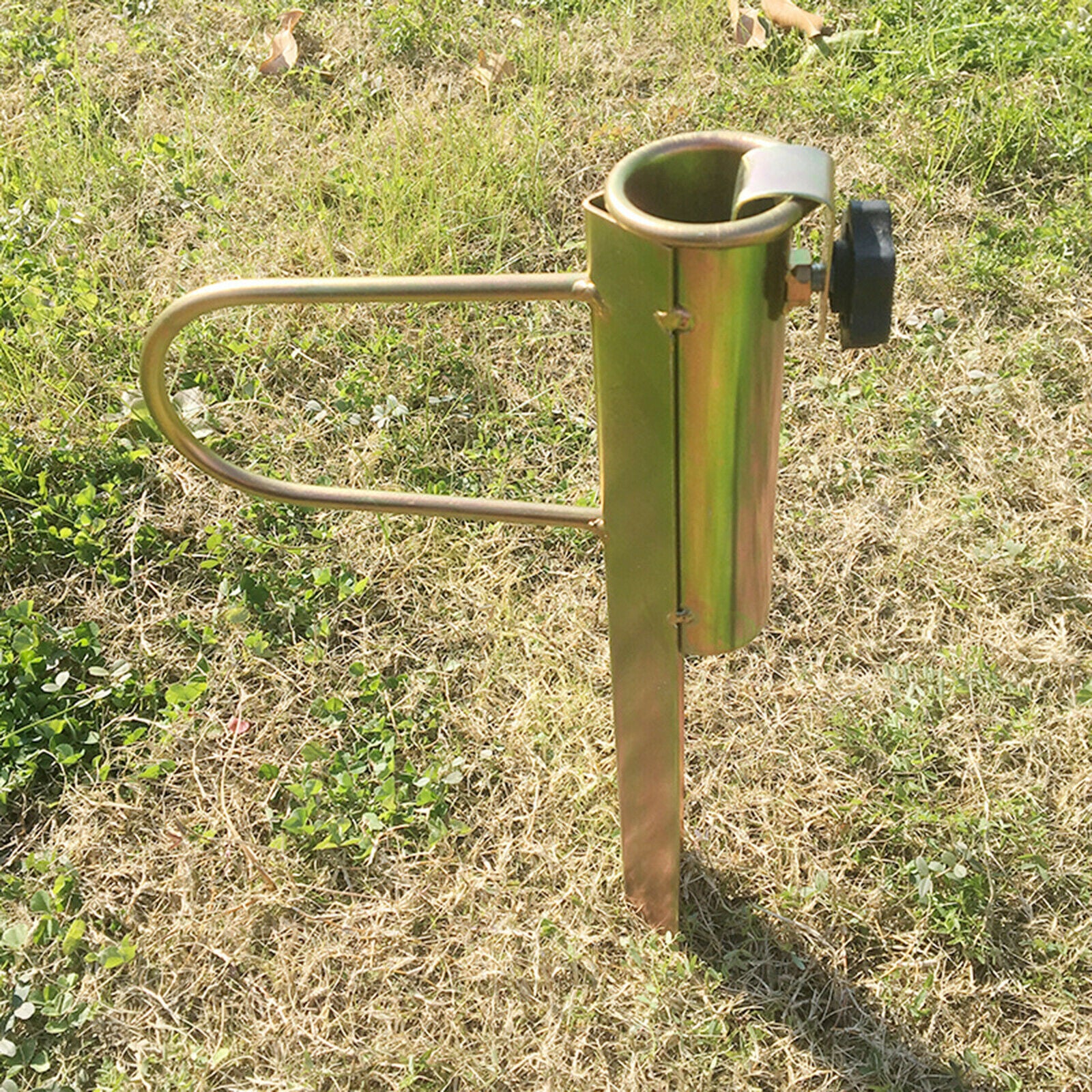 Metal Umbrella Base Holder Parasol Ground Spike Garden Peg Anchor Metal