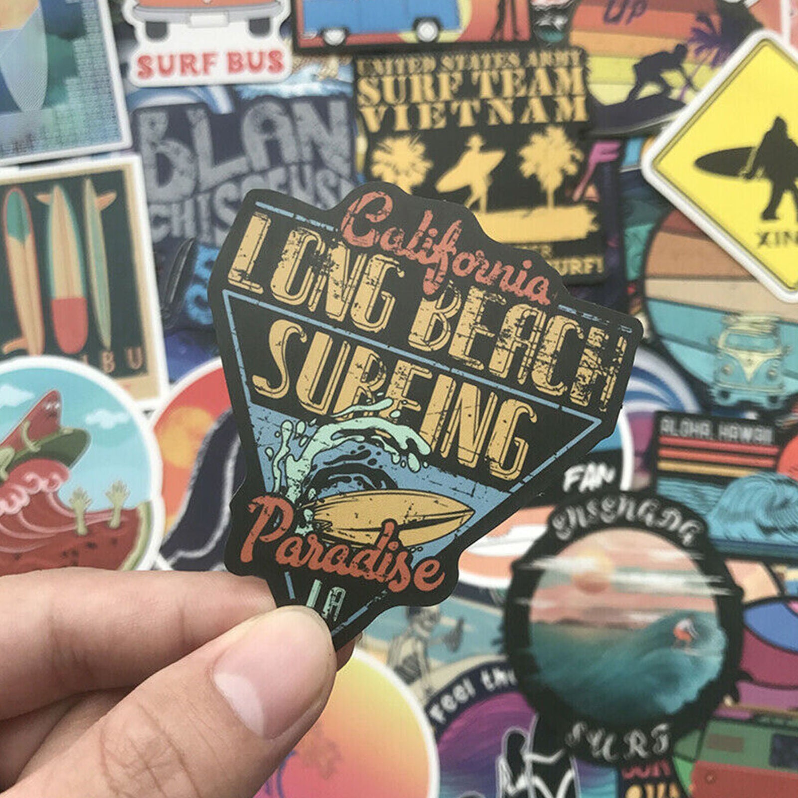 100 SUMMER Surf Stickers bomb Vinyl Skateboard Luggage Surfboard Dope Decals Lot