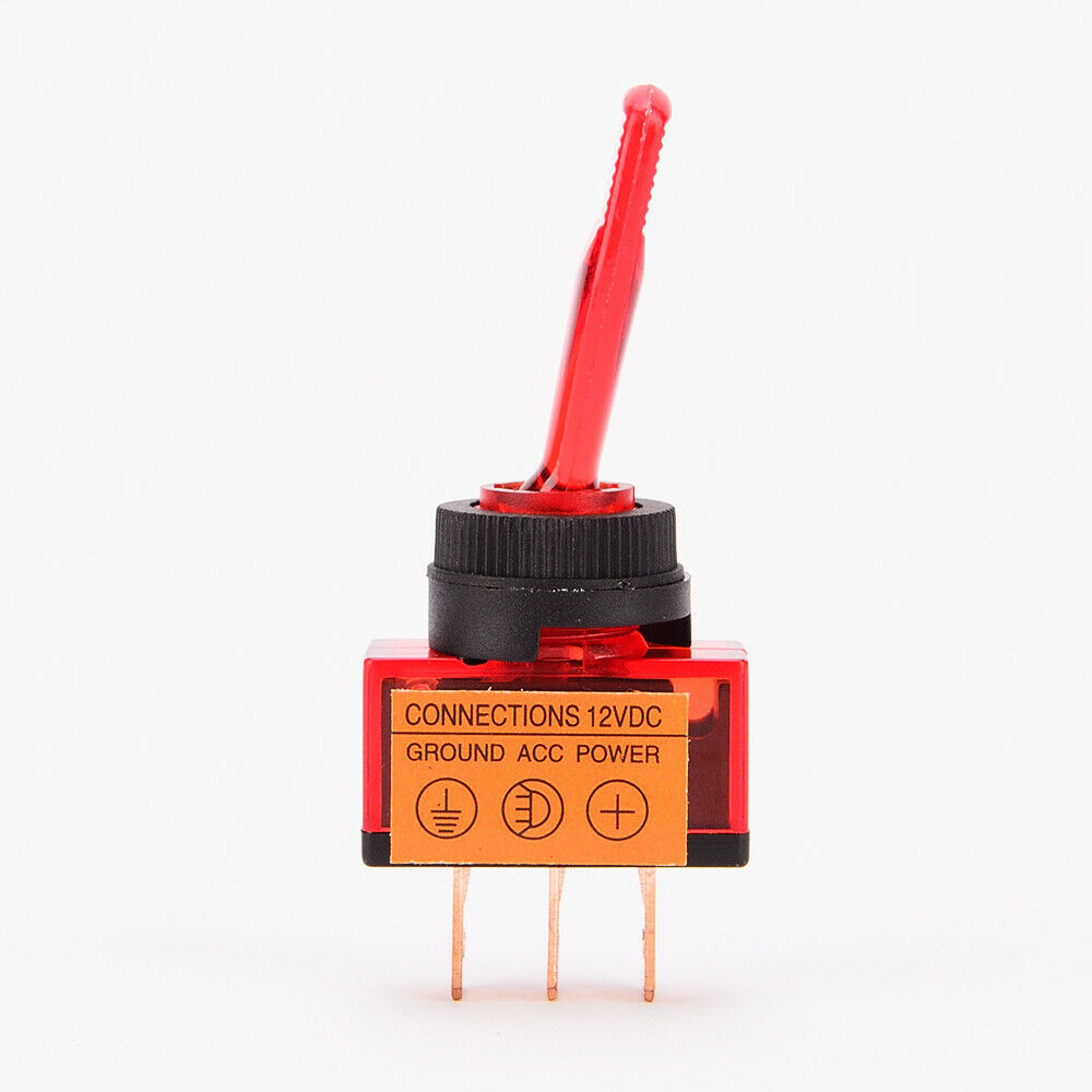 2x 12V 20A ON-OFF SPST Toggle Rocker Switch 3Pin for Car Boat Red