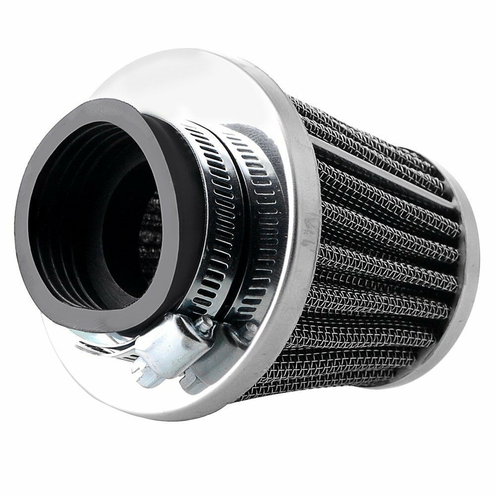 4X50mm Universal Adjustable Air Filter Cleaner Intake Breather Black Motorcycle