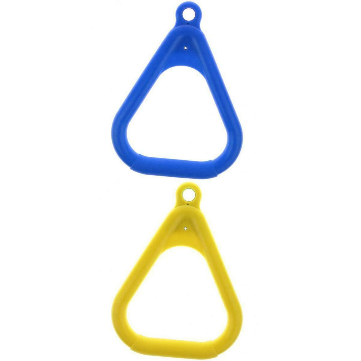 2 Pieces Kids Swing Rings Outdoor Swing Gymnastics Supplies Blue+Yellow