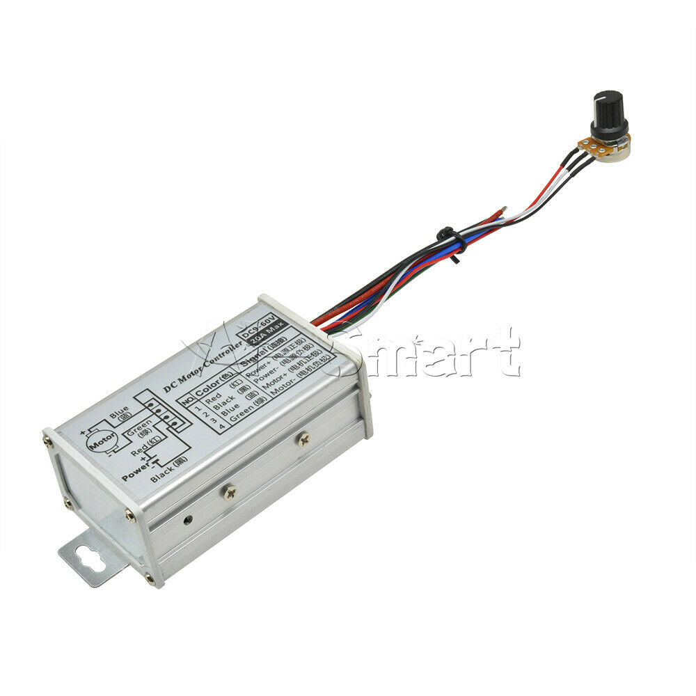 DC 9V 12V 24V 48V 60V 20A 25KHz Motor PWM Speed Controller Driver Regulator