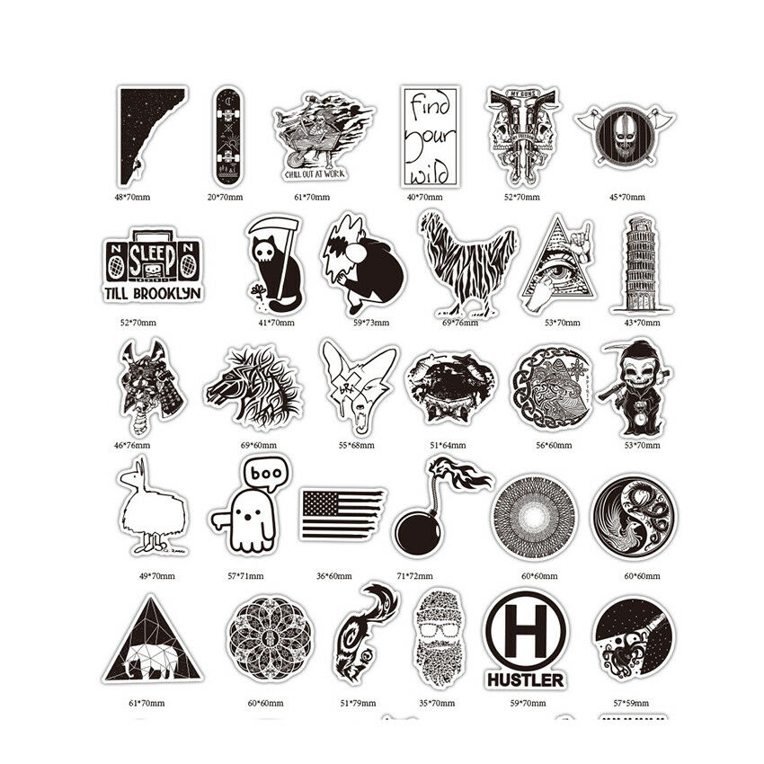 52pc Stickers RANDOM Lot Wholesale Rock N Roll Band Music Rock Heavy Metal Punk