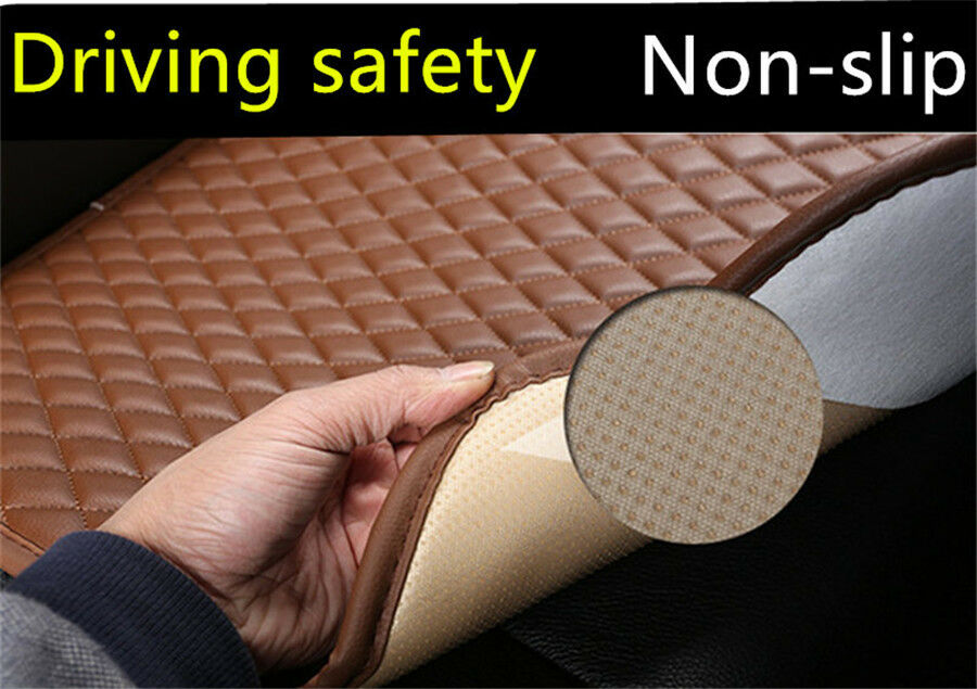 3Pcs Black Lattice Car Seat Cover, Rear Row with Storage Bag Superfine Stitching