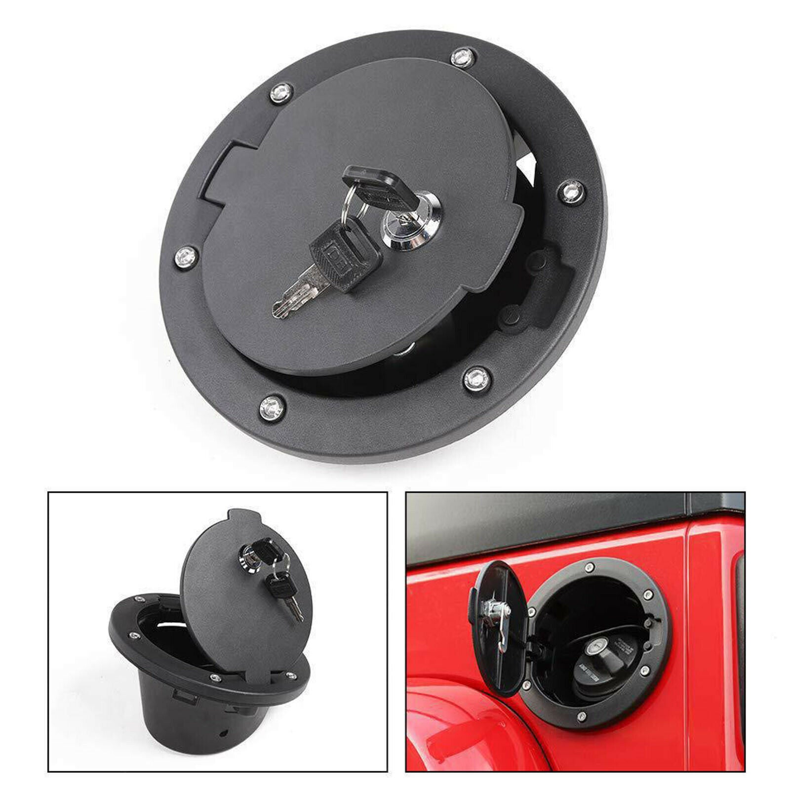 Locking Gas Tank Fuel Filler Door Cover Fit for Jeep Wrangler JK