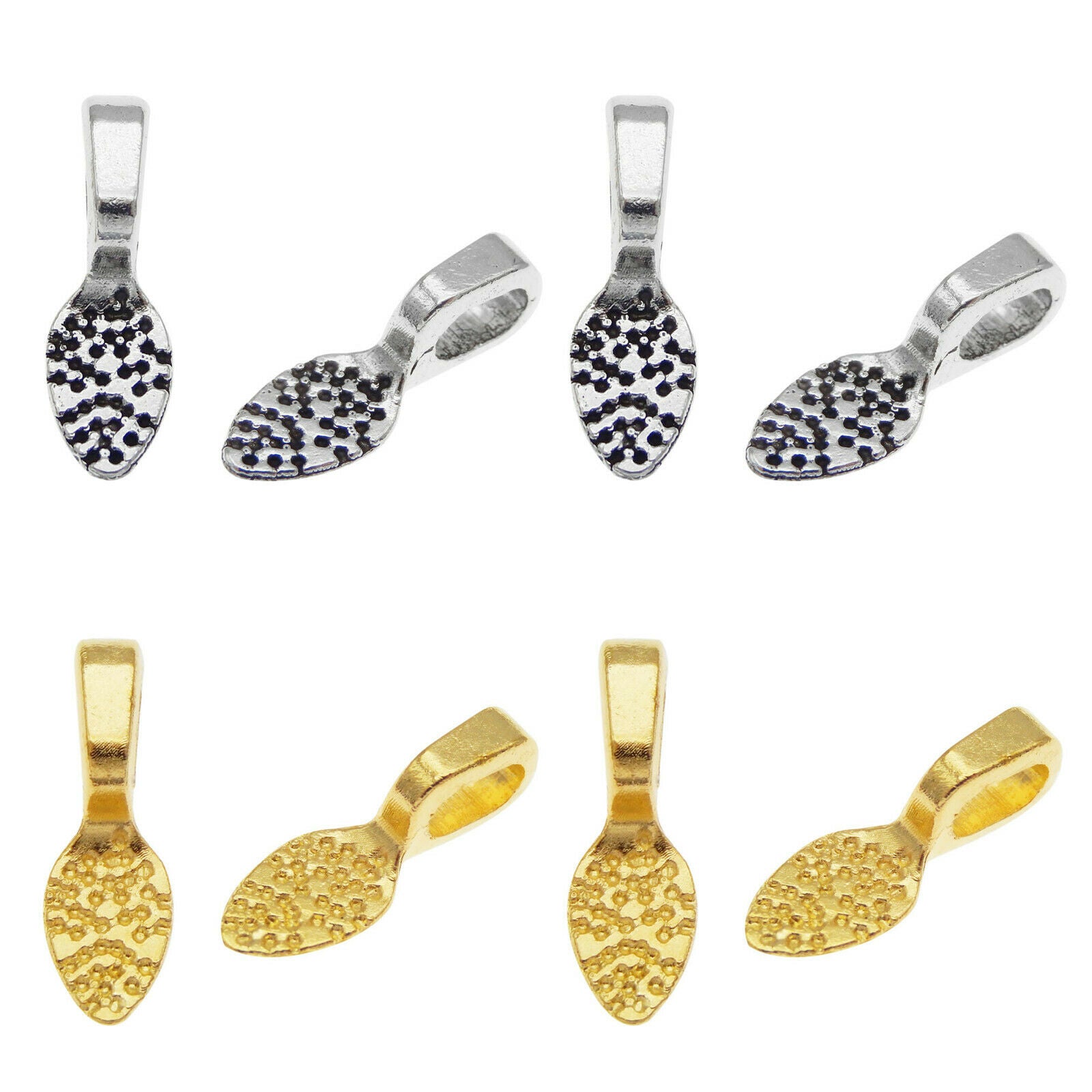 40 Mix Glue On Bails Alloy For Pendant Earring DIY Jewelry Connectors 21*7mm