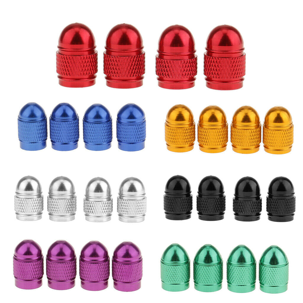 28 Pieces Assortment Aluminum Bullet Tire Valve Stem Air Port Cover Dust Cap