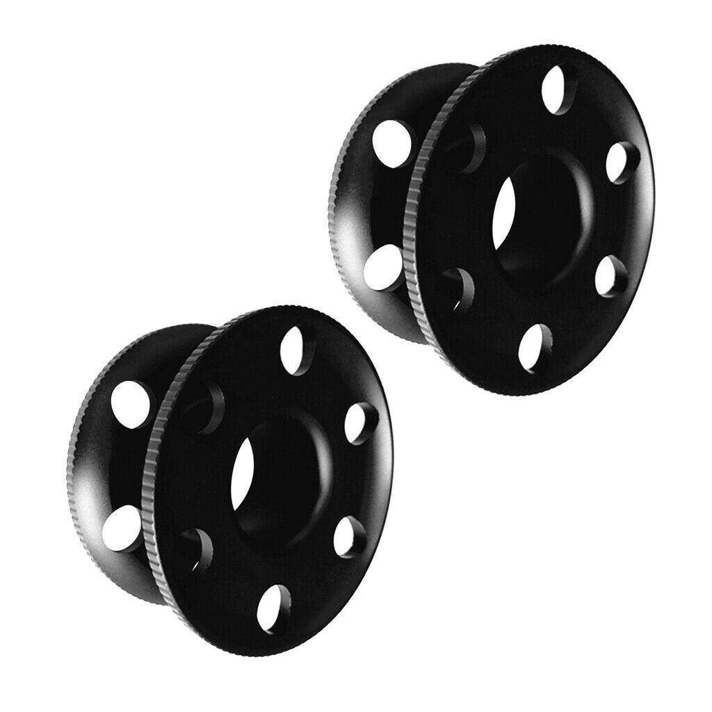 2 Pieces Aluminum Alloy Compact Finger Spool Dive Reel Guide Line Spool for