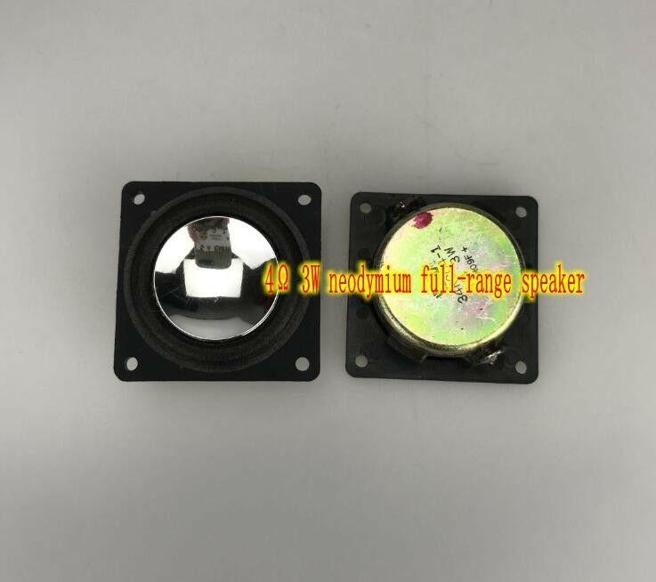 2pcs 34*34mm 4Ω 3W Speaker Neodymium full range Loudspeaker Square Audio parts