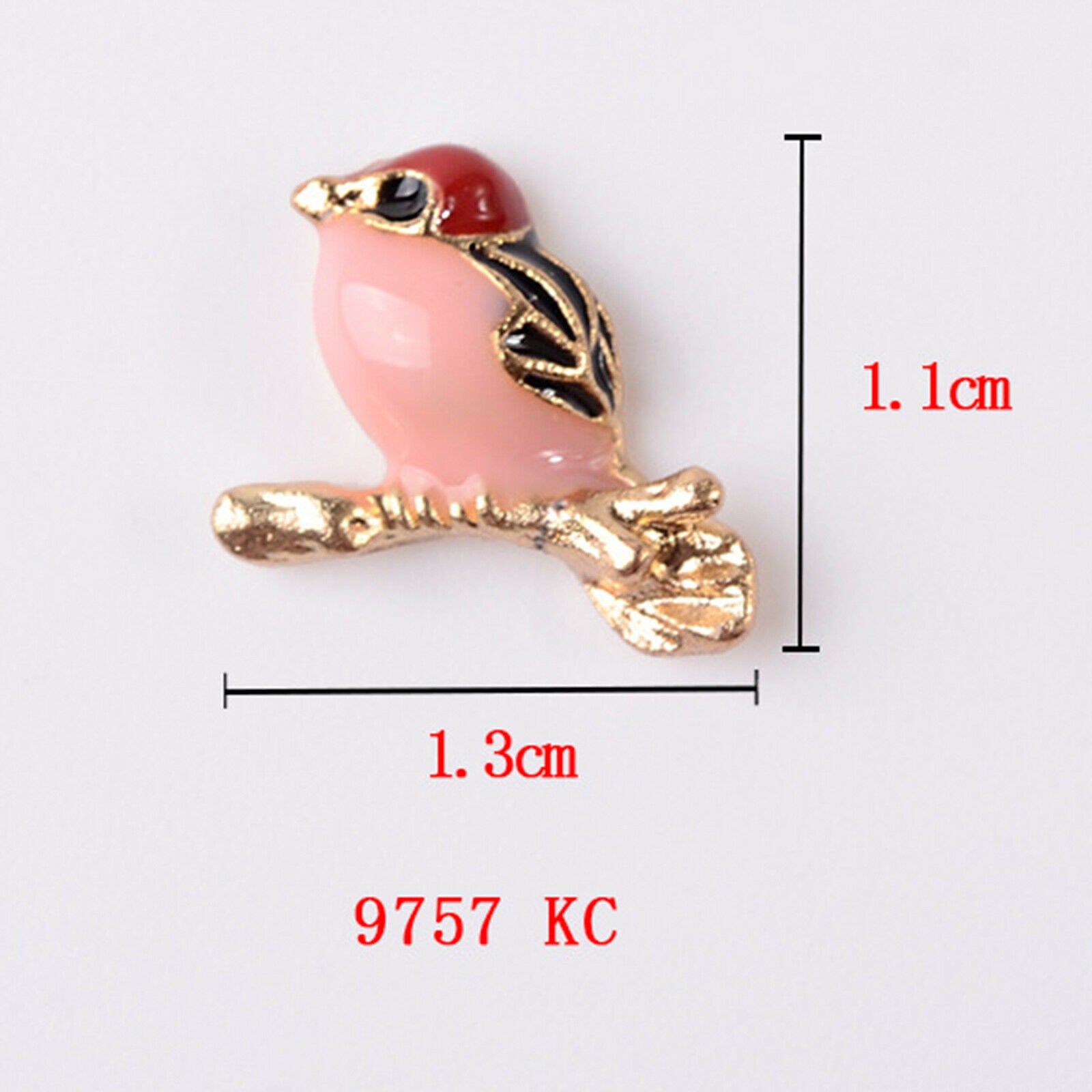 20Pcs Small Alloy Enamel Bird Flatback Beads Embellishments Bulk DIY Decor