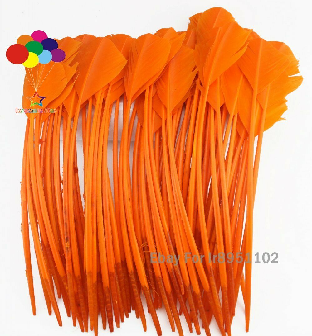 Orange 100 pcs 28-35cm turkey wing feathers 11-14inch Plume making Carnival