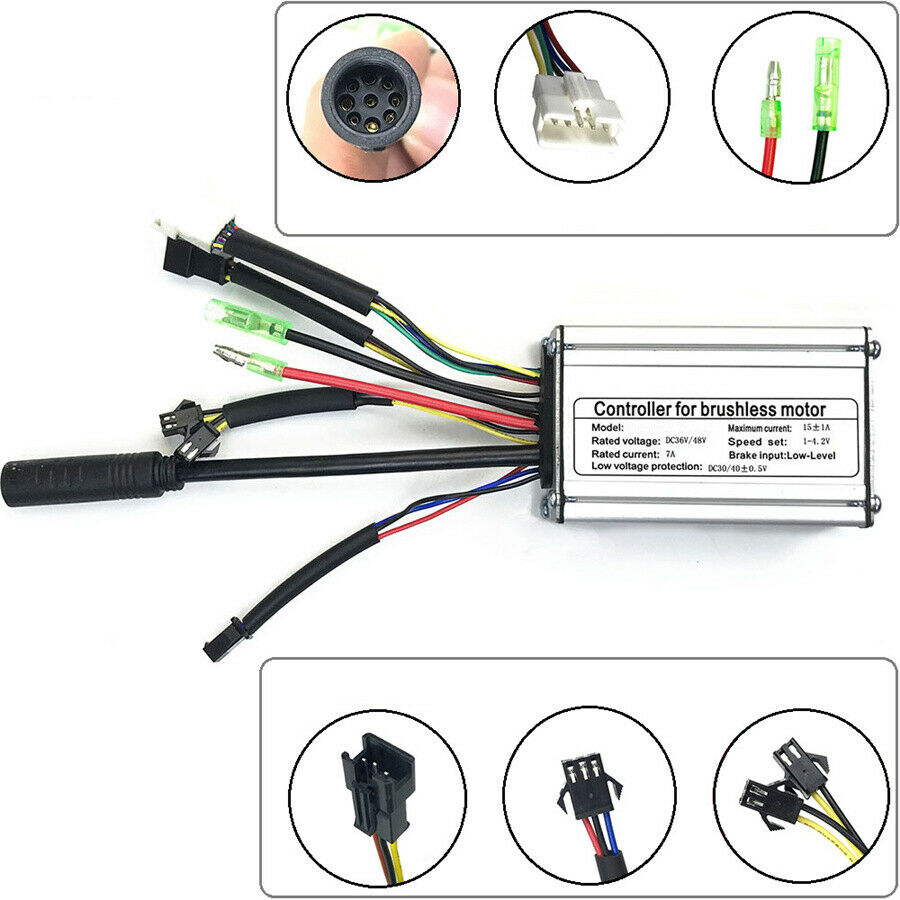 Controller For 250W 350W Brushless Motor Ebike Electric Bicycle DC 48V 36V 15A