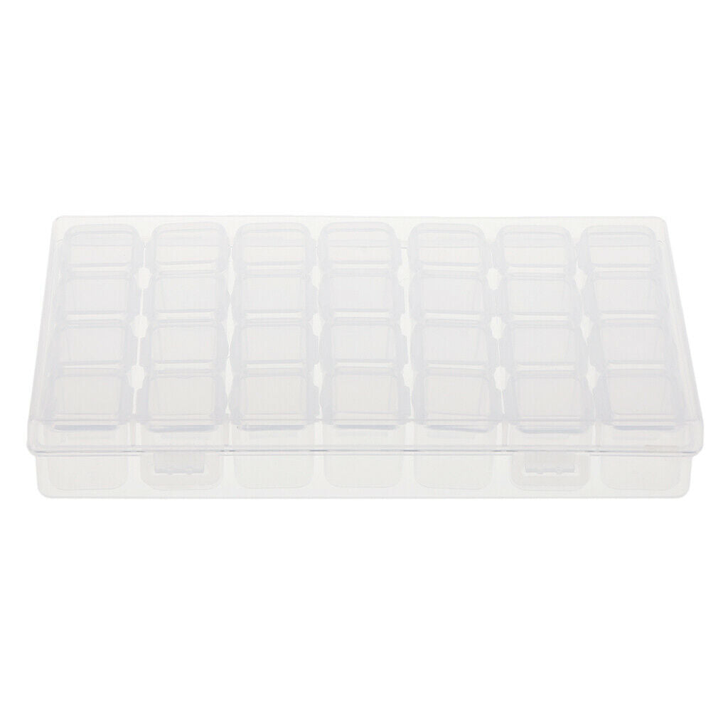 14x 28Slots Jewelry  Nail Tip Pill Mini Things Contianer Small Items Plastic
