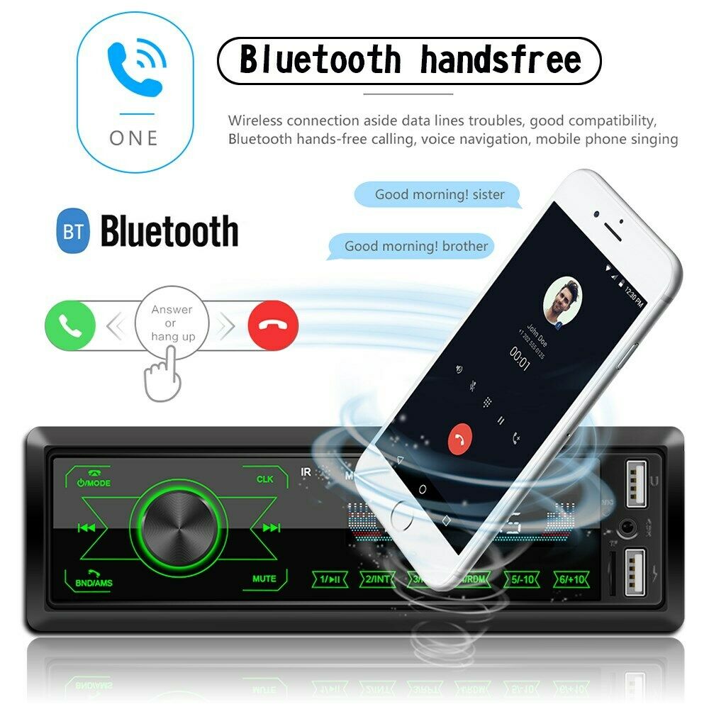 Single DIN Touch Screen HD Car Stereo In Dash MP3 Player Bluetooth FM USB Radio/