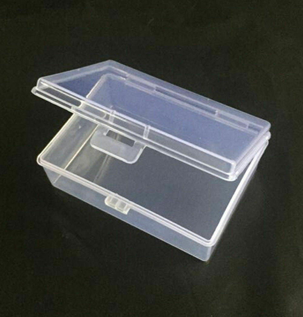 Small Transparent Plastic Storage Box Clear Square Multipurpose Display Case U