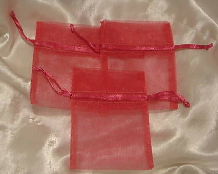 100pcs 3X4 inch HOT PINK Organza Gift Bag Pouch Wedding Favor