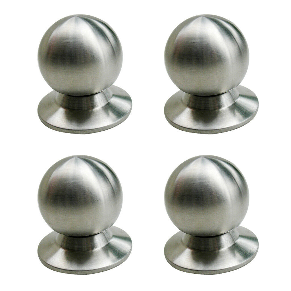 4Pcs Stainless Steel Door Handle Knob Bedroom Interior Knobs Privacy Dummy