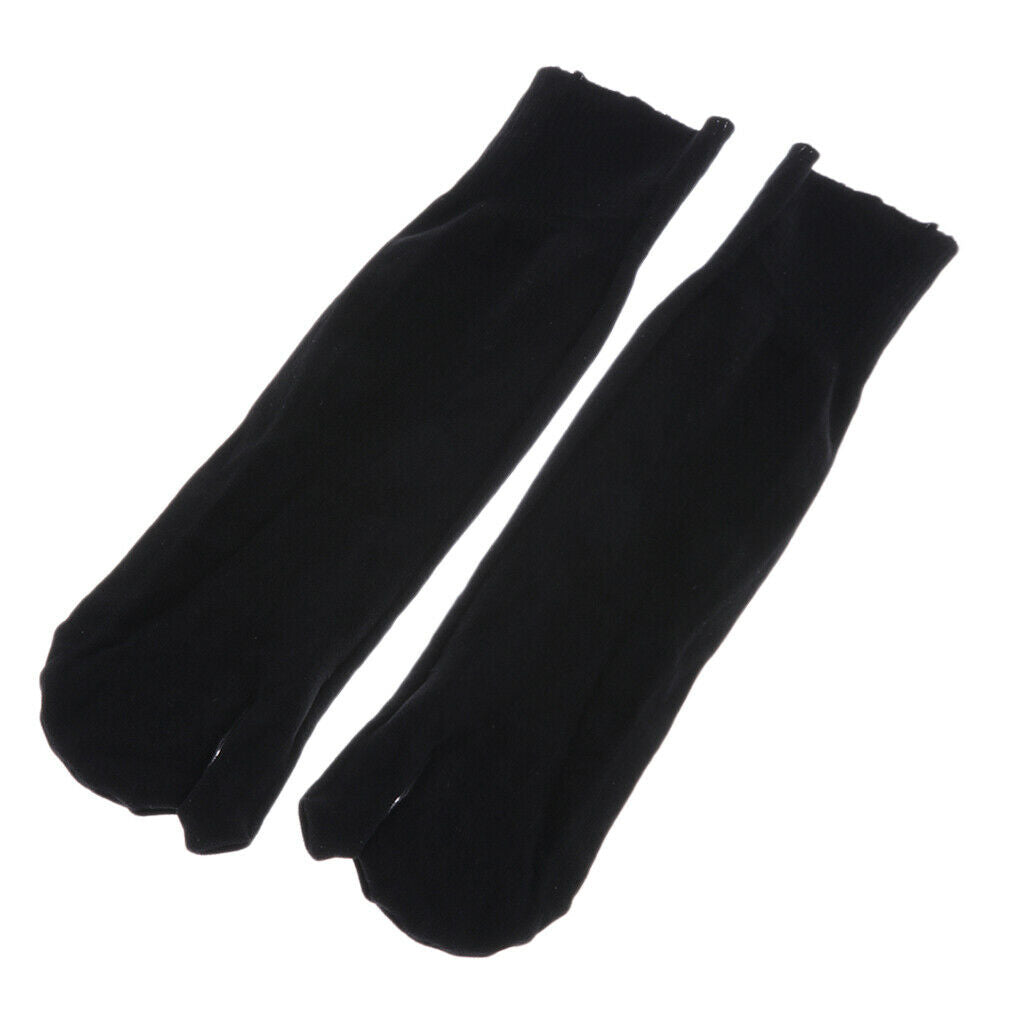 2 Pairs of Pointed Toe And Pointed Toe Socks Tabi / / Geta Unisex Socks Black