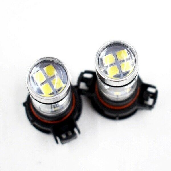 2x 5202 H16 PS24w High Power 100w 6000k Super White Led Fog Drl Lights Bulb T2C2