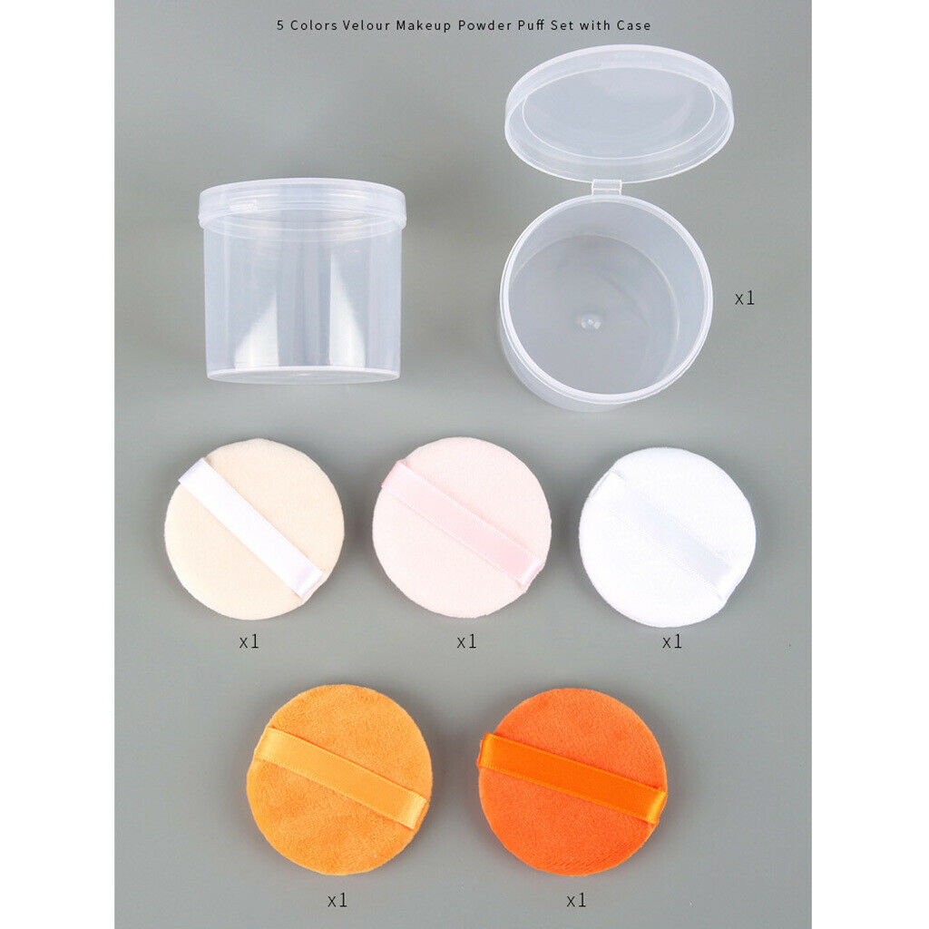 Pack Of 5 Satin Mineral Powder Foundation Covers With Pads
