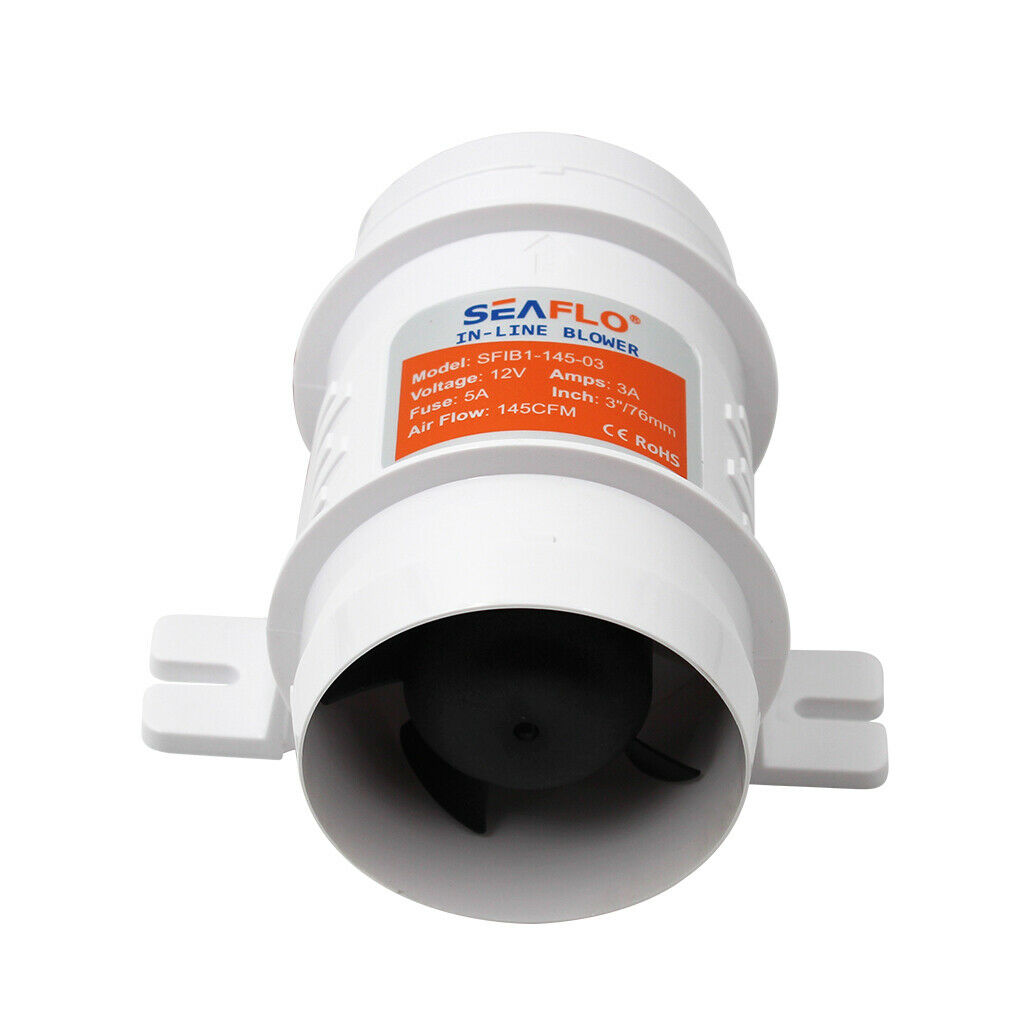 12V Electric In Line Bilge Air Blower 145 CFM 3" Marine Boat