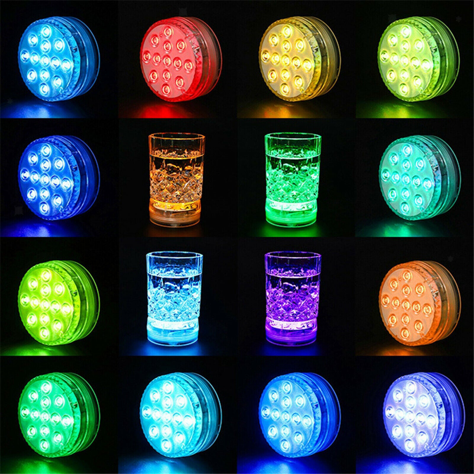 RGB Swimming Light Waterproof Underwater Lamp for Holiday Party Decor 2 Sets