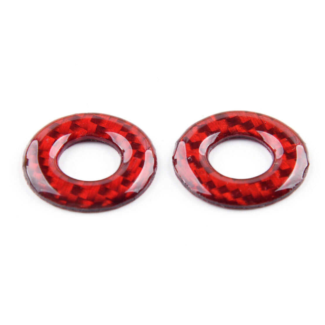 Carbon Fiber Red Door Lock Pin Cover Trim Decor Fit for Dodge Challenger 08-14