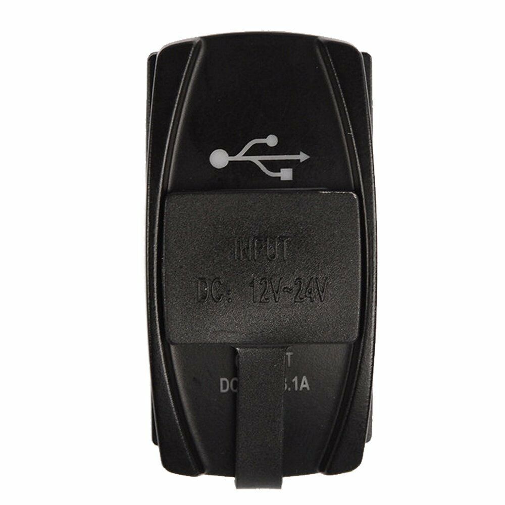 Dual BLUE USB 12V-24V DC Car Charger Socket ARB Carling Rocker Switches 5V 3.1A