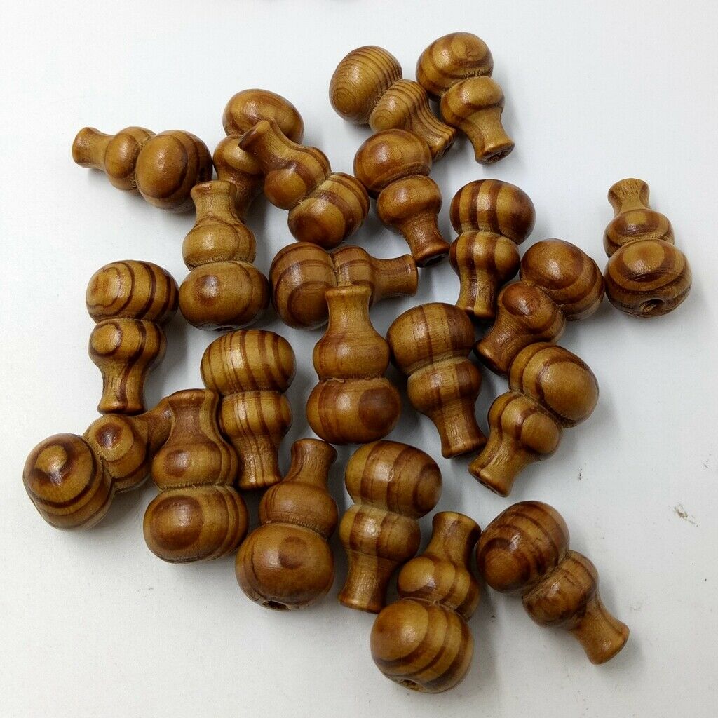 25pcs Calabash Gourd Natural WOODEN BEADS Spacer Fashion Jewelry Making 27mm
