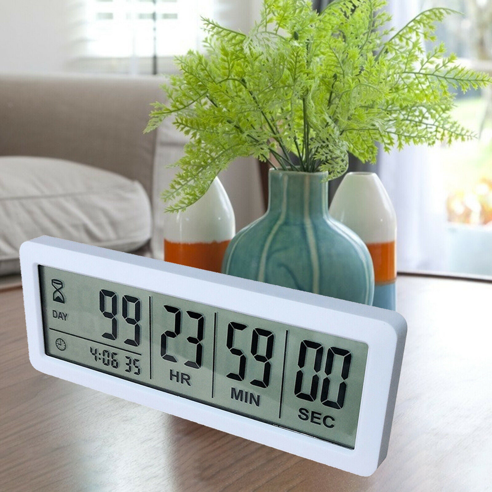 999 Days Countdown Timer Days Timer for Examination Vacation Lab White
