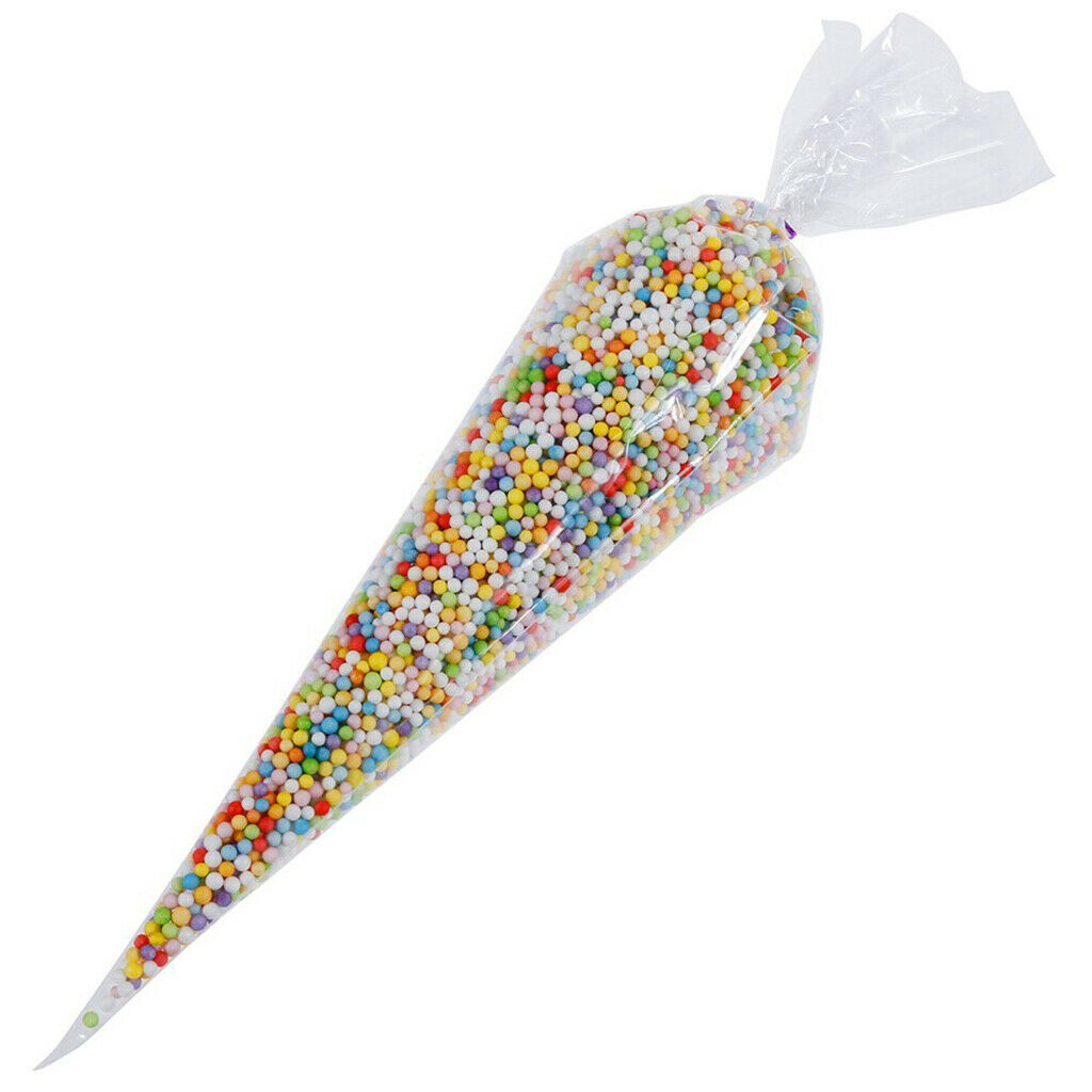50 Pcs Cone Sweet Candy Cellophane Bags for Gift Packaging Wrapping Decor