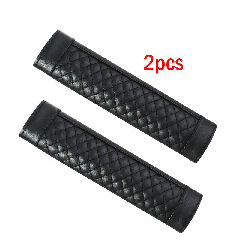 2PCS Car Safety Seat Belt Shoulder Pad Cover Auto Cushion Harness Pad PU Leather