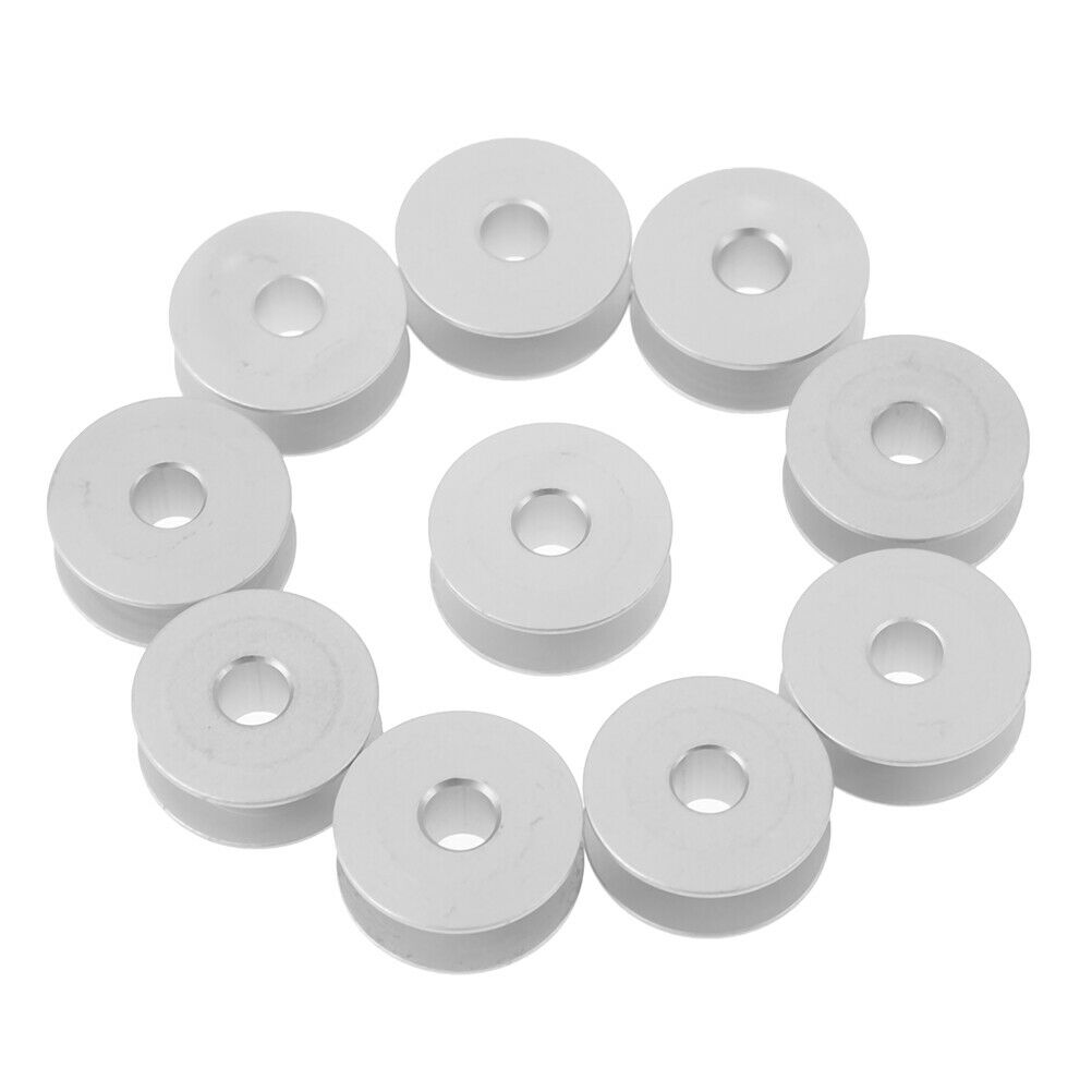 10pcs 21mm Industrial Aluminum Bobbins For Singer Brother Sewing Machine To_DD