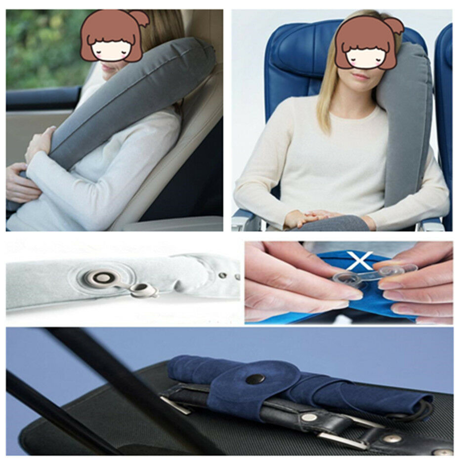 Grey Travel Pillow Neck Pillow Adjustable Travel Accessories for Airplanes Car