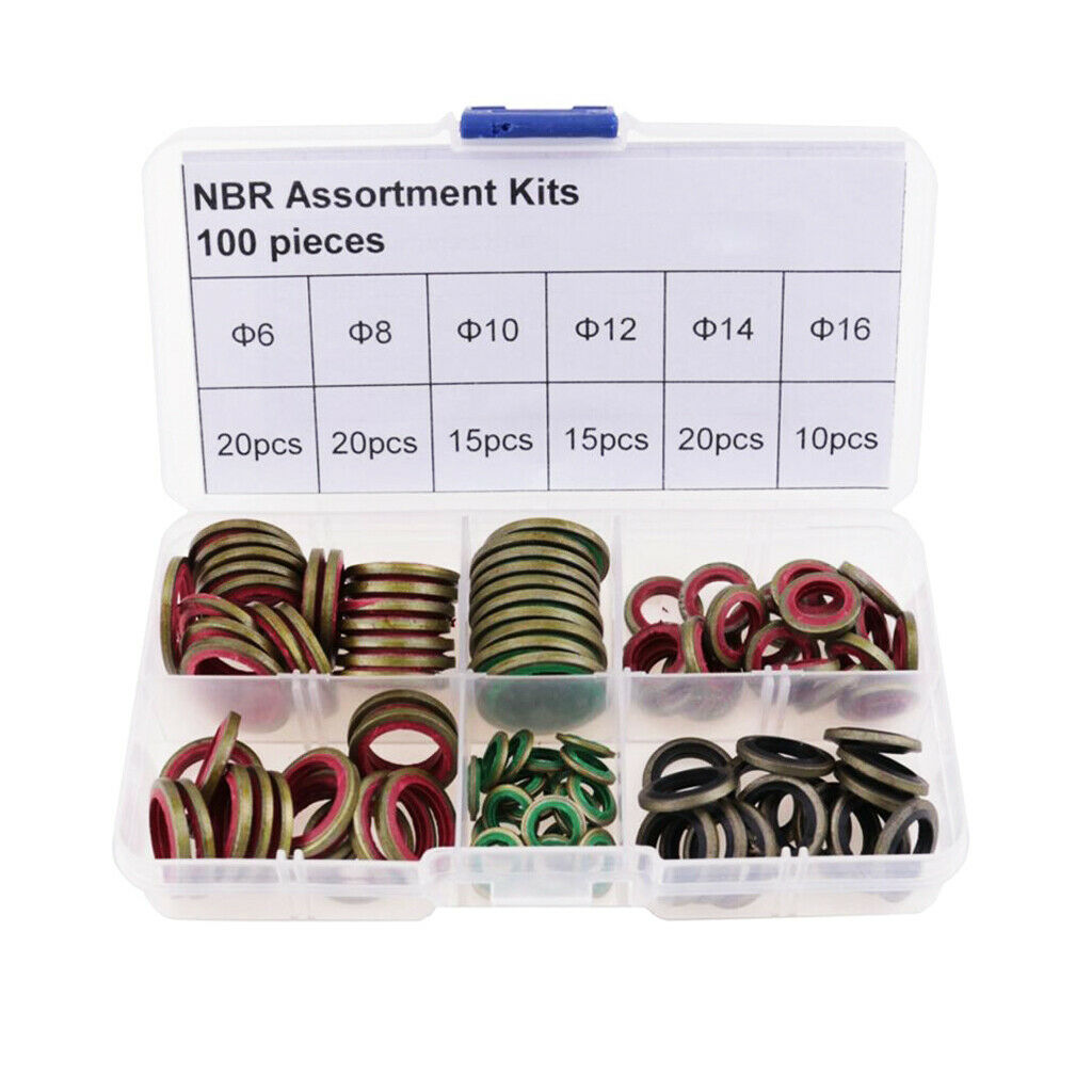 100 Pieces Flat Copper Washer Metric Sealing Ring M6 M8 M10 M12 M14 M16
