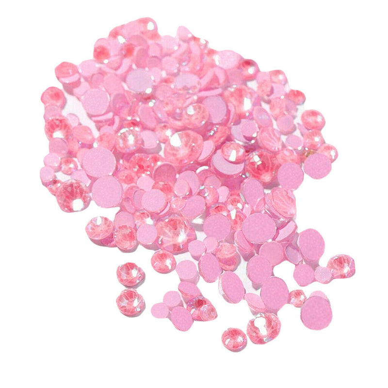 350 Nail Rhinestones DIY Charms Gem Stones 6 Sizes for Nails Face Body Pink