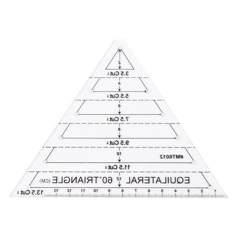 60 Degree Equilateral Triangle Quilting Ruler Template DIY Sewing Craft Tool