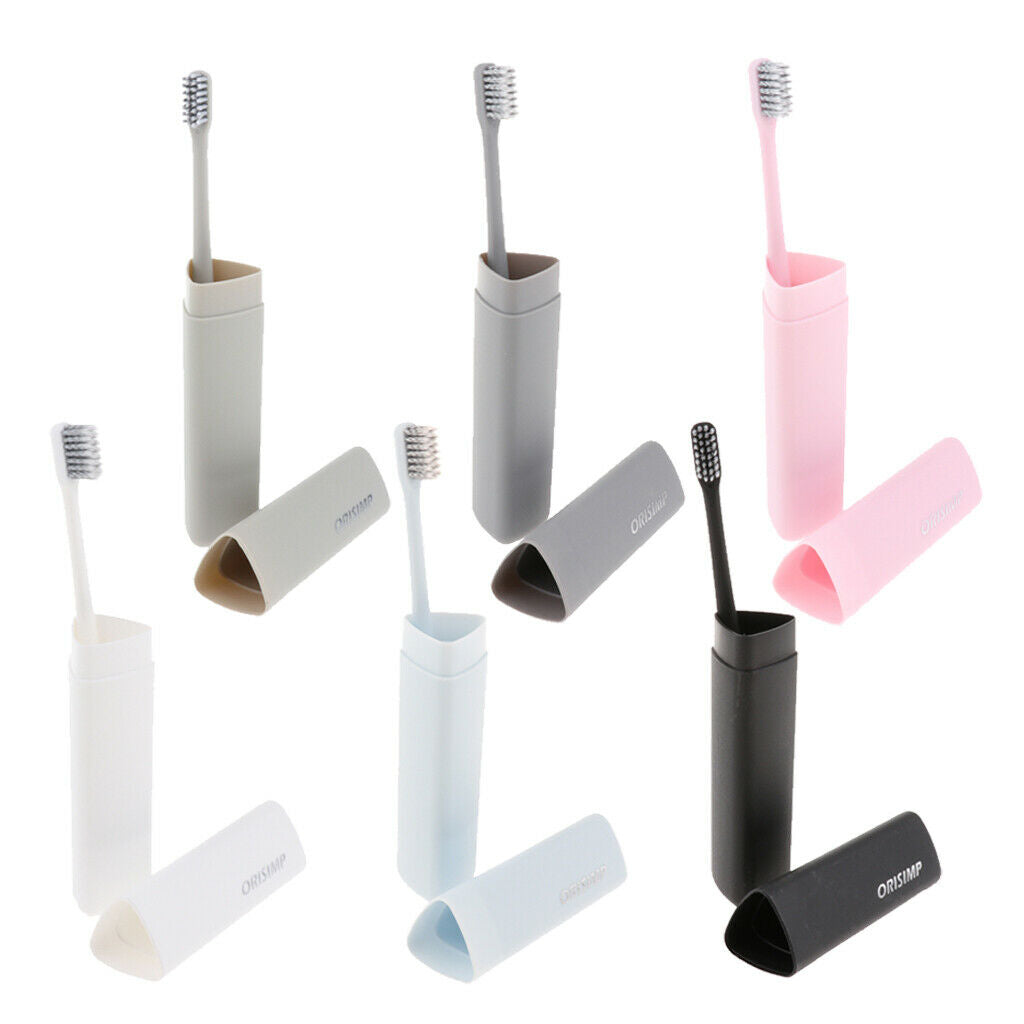 Adults Bamboo Charcoal Fiber Toothbrush Soft Bristle Tooth Brush Khaki