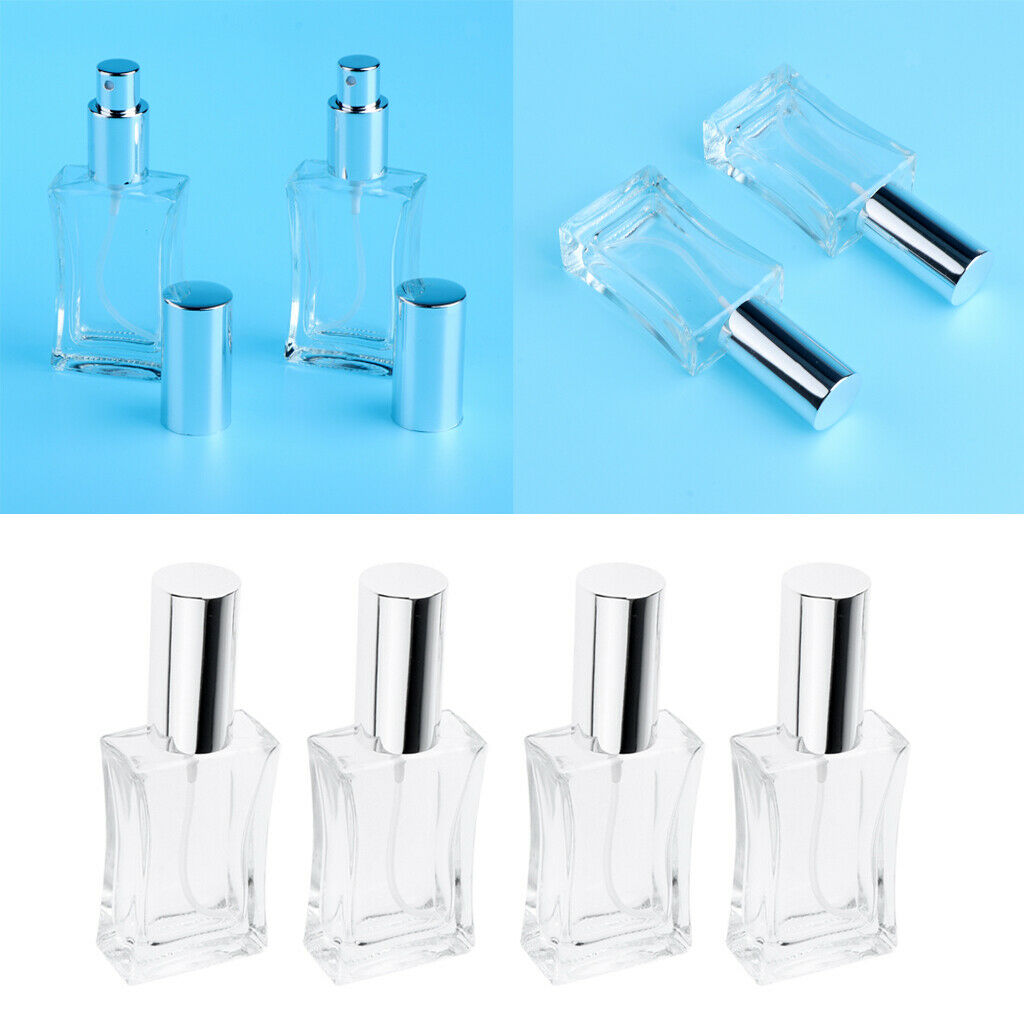 4Pcs Empty Glass Perfume Fragrance Bottle Aftershave Spray Containers 50ml