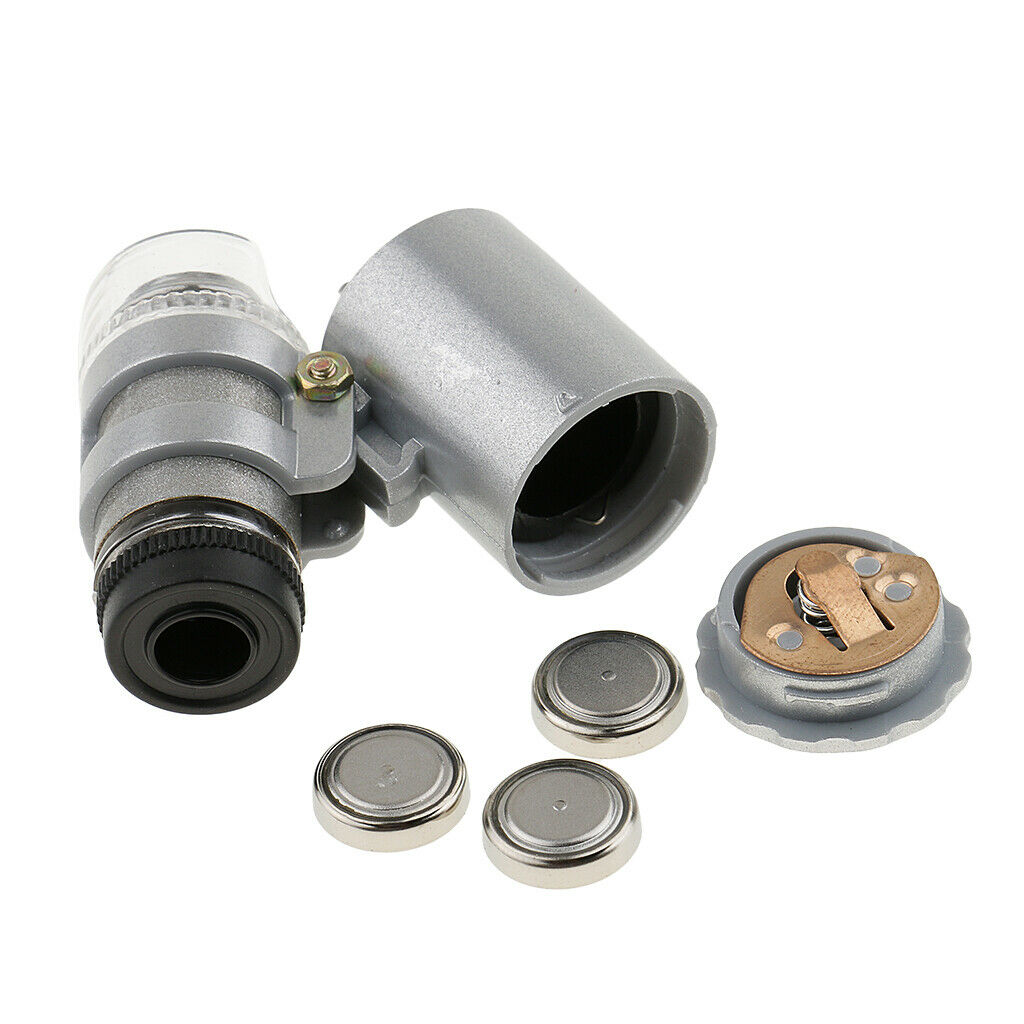 60X Portable Mini Magnifier Miscroscope Illuminated Jewelry Tester Eye Loupe