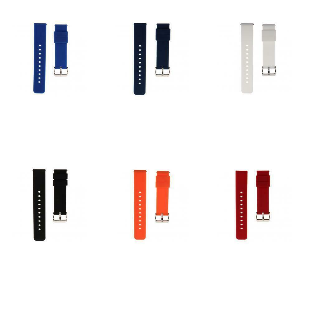 20mm Silicone Waterproof Sports Watchband Strap Deployment Clasp White